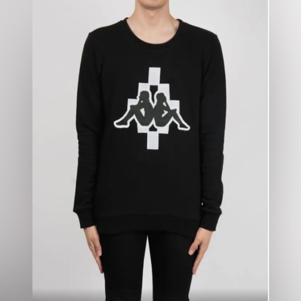 Marcelo Burlon Kappa crewneck black sweatshirt. Size XL